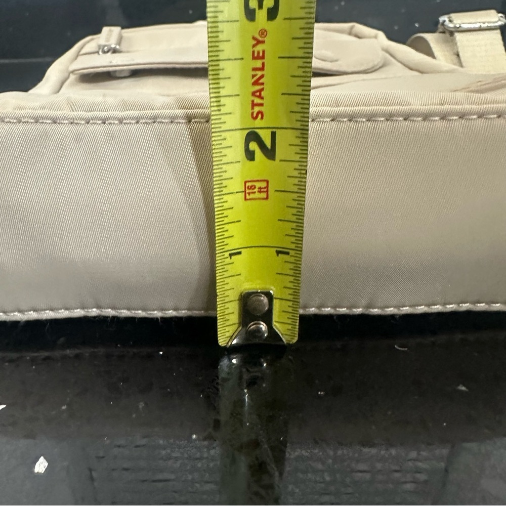 IHKWIP Nylon Multi-Pocket Everyday Essentials Crossbody Bag Tan Beige 2 straps - Picture 16 of 16